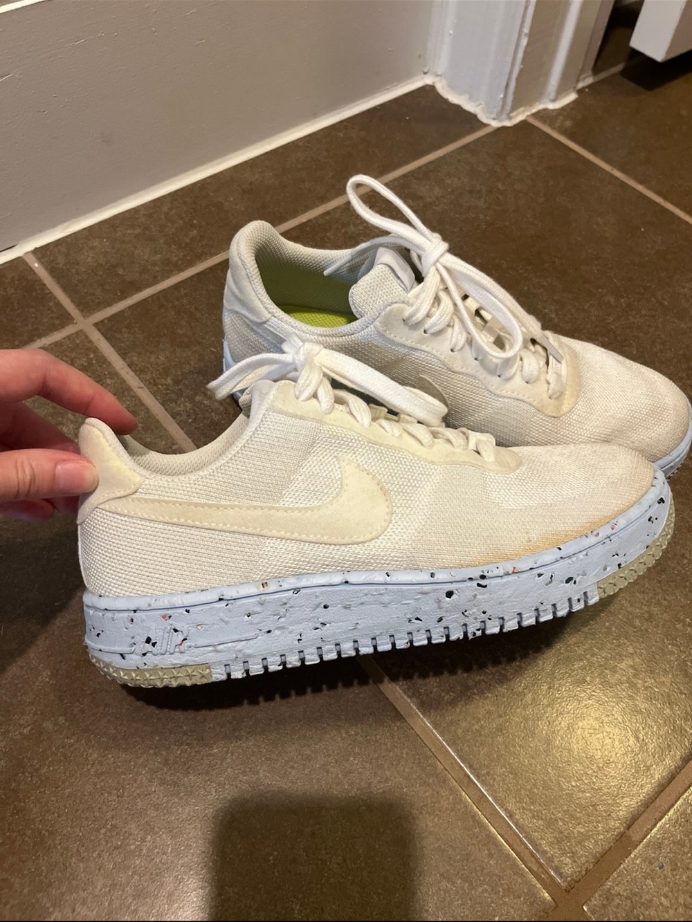 Nike Air Force 1 White Platform Lace-Up Sneakers